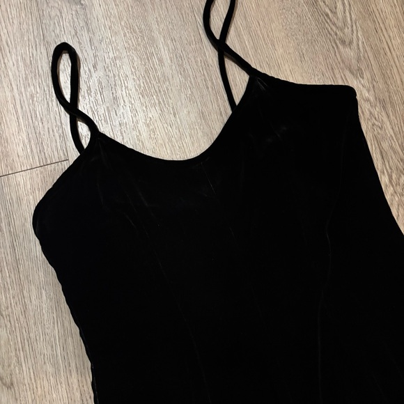 Vintage 90s Tweeds Silk Black Velvet Wide Leg Jumpsuit Jumper - Picture 6 of 15